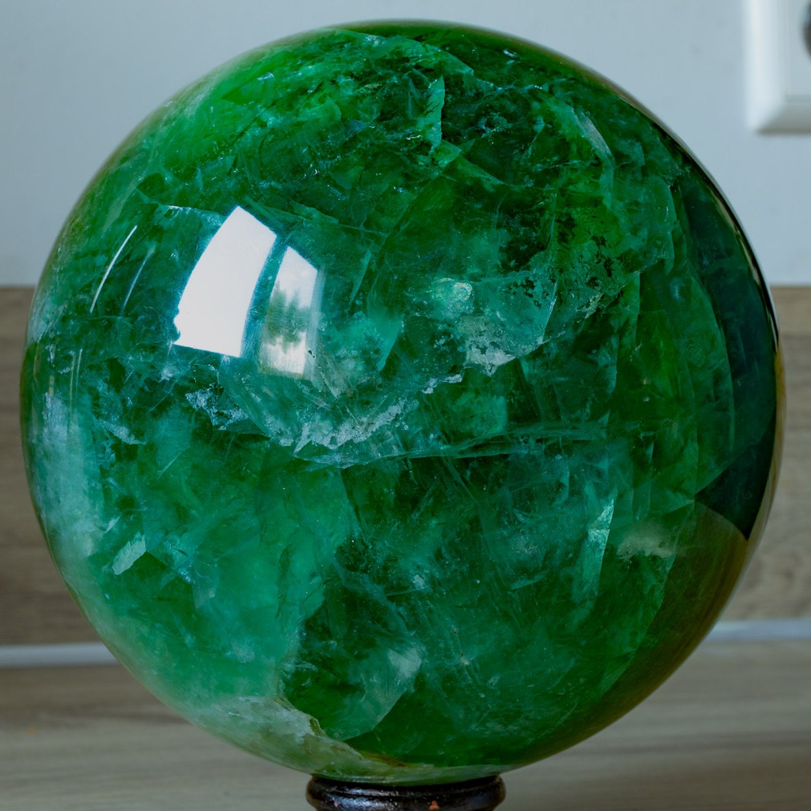 Grote Groene Fluoriet Bol - 16.4 cm, 7330 g, Ophalen of Verzenden