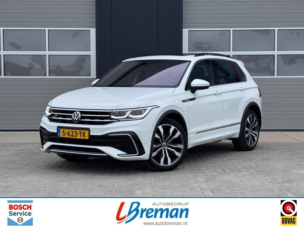 Volkswagen TIGUAN 1.5 TSI R-LINE DSG Leder Panodak H&K Trekh, Automaat, Huisgarantie, 4 cilinders, Wit