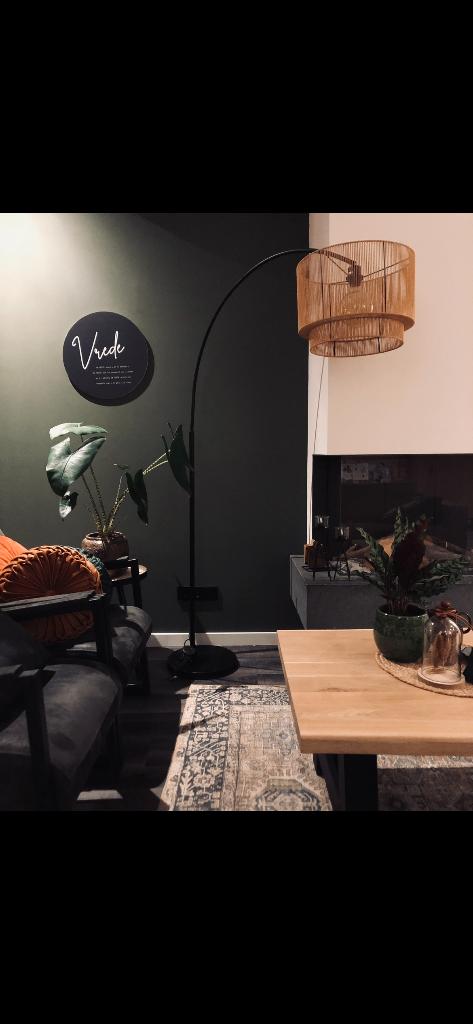Vloerlamp Cilen zwart / bruin, Ophalen, Zo goed als nieuw, Overige materialen, 150 tot 200 cm
