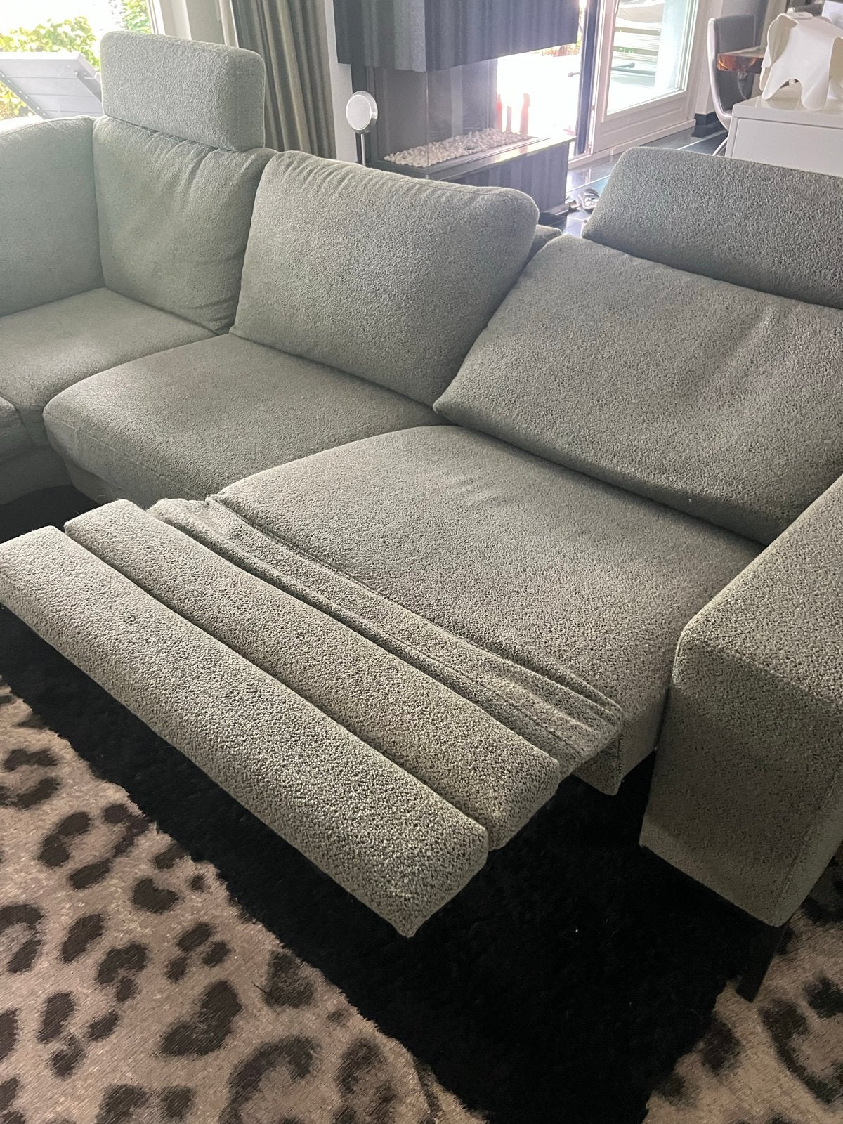 Prominente Hoekbank Senso - Thyme, 2.85/2.20m, Relaxfunctie, Ophalen, 250 tot 300 cm, Hoekbank, Zo goed als nieuw