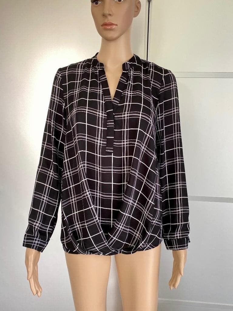 H461 Atmosphere maat 36=S blouse top tuniek zwart/wit, Kleding | Dames, Atmosphere, Zwart, Ophalen of Verzenden, Zo goed als nieuw