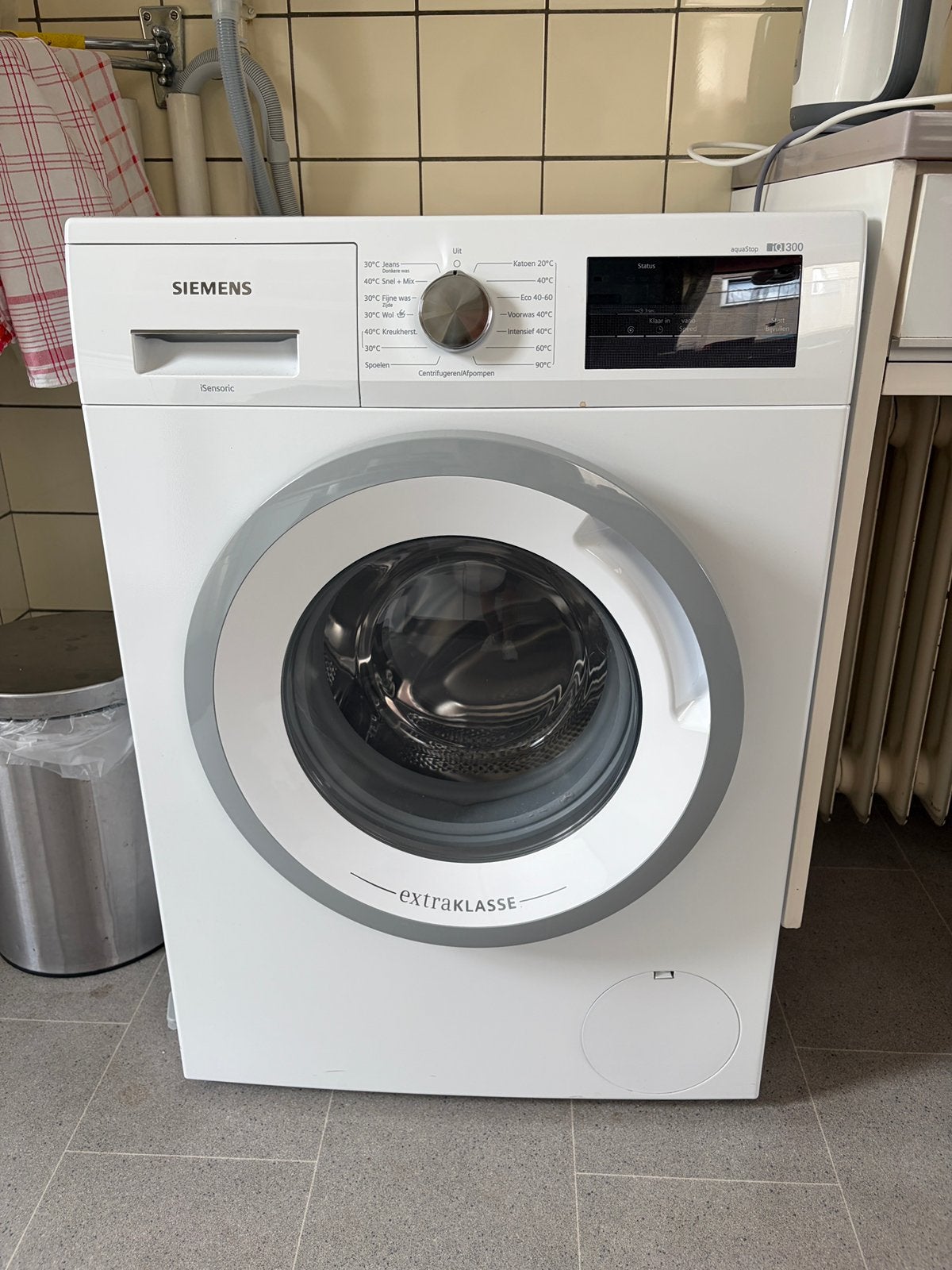 Nette Siemens iQ300 ExtraKlasse iSensoric Wasmachine, Ophalen, Gebruikt, Voorlader, 85 tot 90 cm