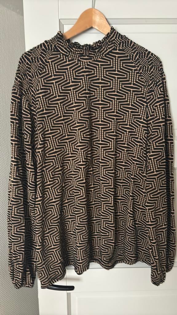 Zwart/beige blouse maat XL, Ophalen of Verzenden, Zo goed als nieuw, Maat 46/48 (XL) of groter, Zwart