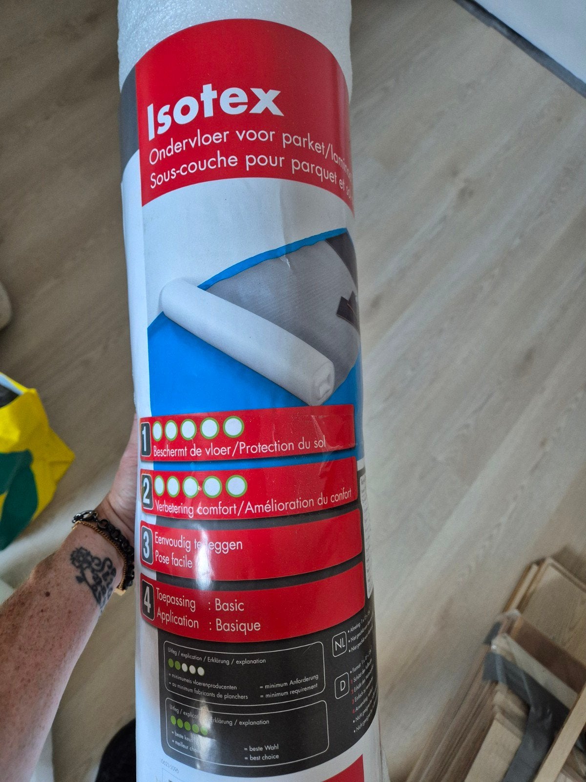 Isotex ondervloer voor parket/laminaat, Ophalen, Overige materialen, 30 cm of meer, 50 tot 150 cm