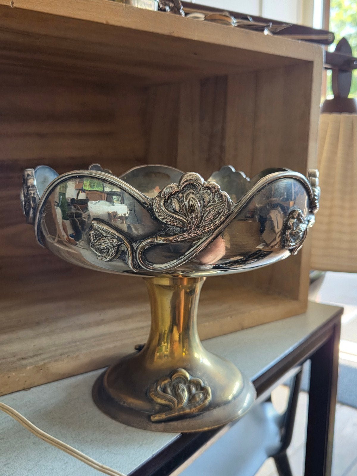 Antieke Art Nouveau Fruitschaal - Verzilverd, Ophalen of Verzenden