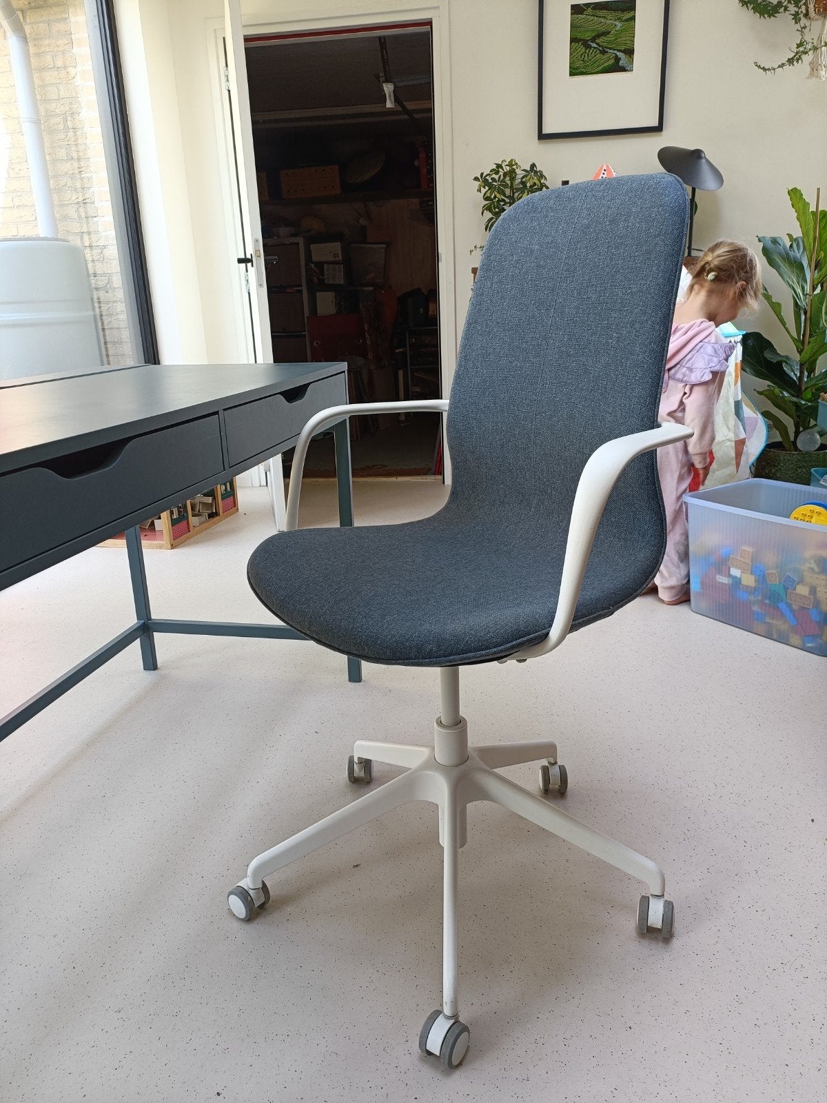 Comfortabele Bureaustoel - groen/blauw met Witte Frame, Ophalen, Gebruikt, Wit