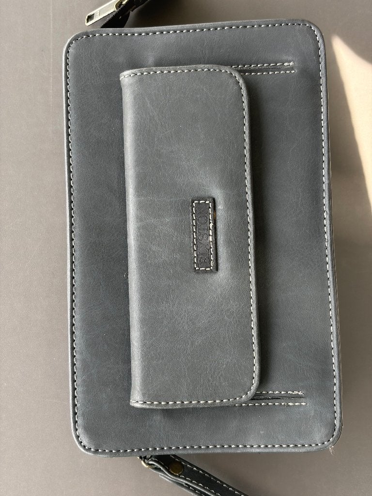 zwarte lederen Elyston herenclutch, Herentas, Overige merken, Zwart, Nieuw, Ophalen of Verzenden