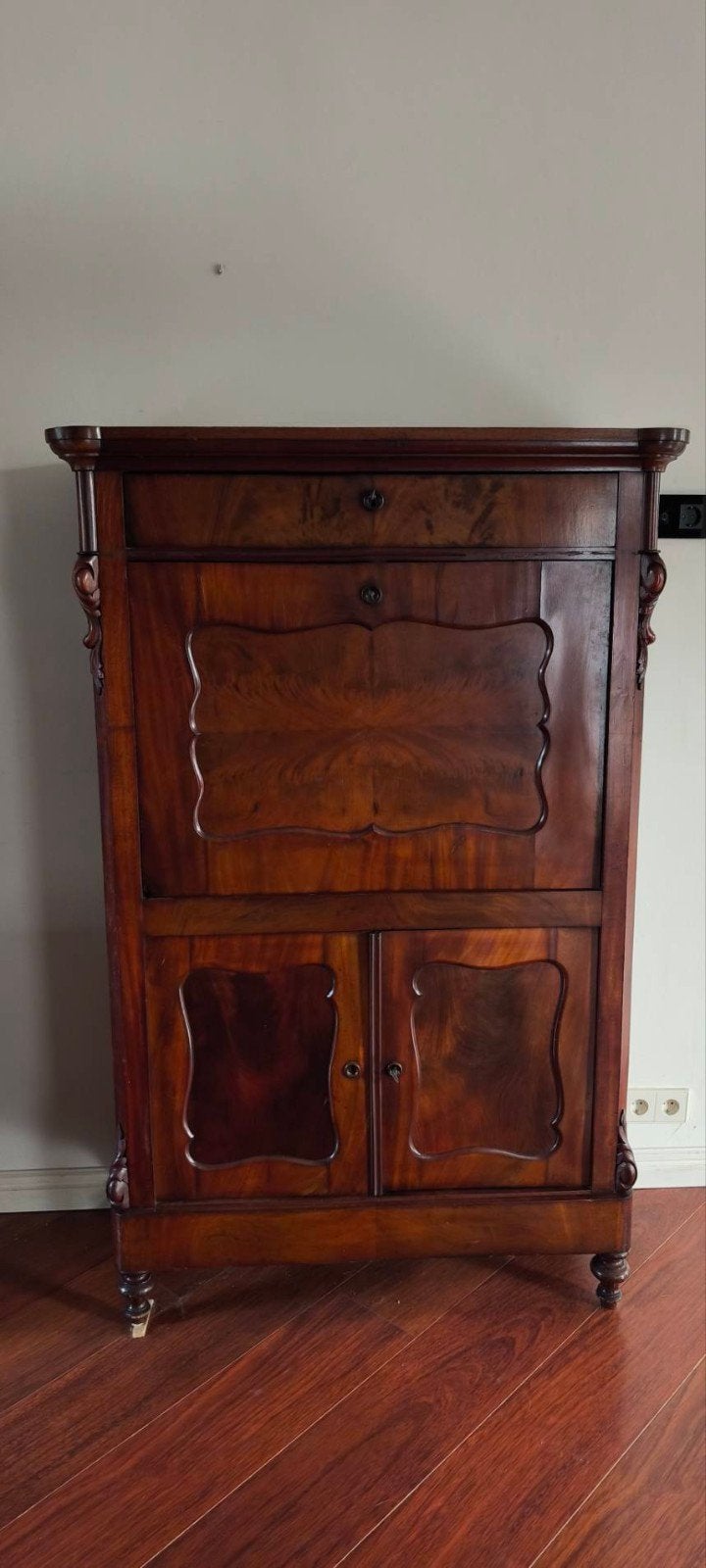 Antieke Mahonie Secretaire met lade en veel opbergruimte, Antiek en Kunst, Antiek | Meubels | Kasten, Ophalen
