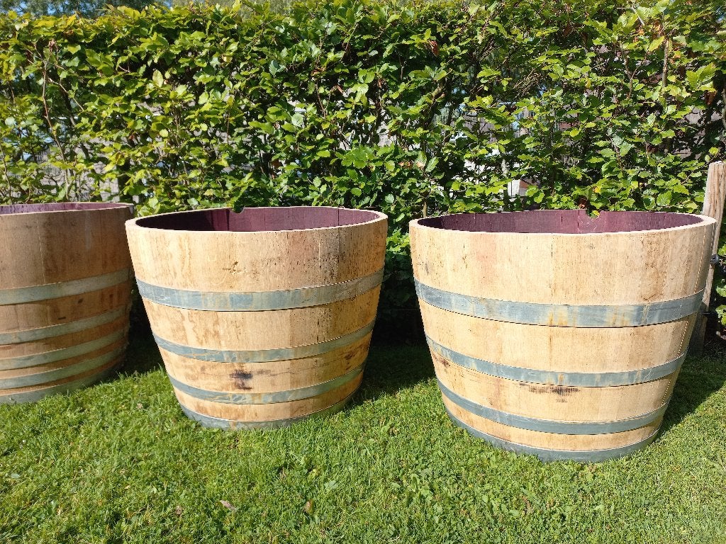 Sigaarmodel Wijnvat Eikenhouten Plantenbak 137,5L en 150L, Ophalen, Rond, Nieuw, Balkon