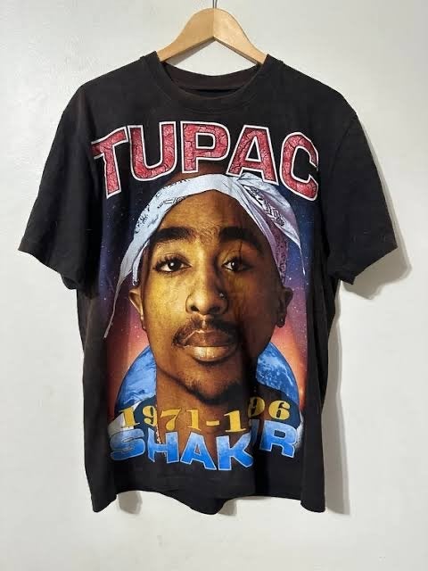 Vintage Tupac T-shirt - Meer dan 2000 shirts beschikbaar!, Ophalen, Gedragen, Overige maten, Zwart