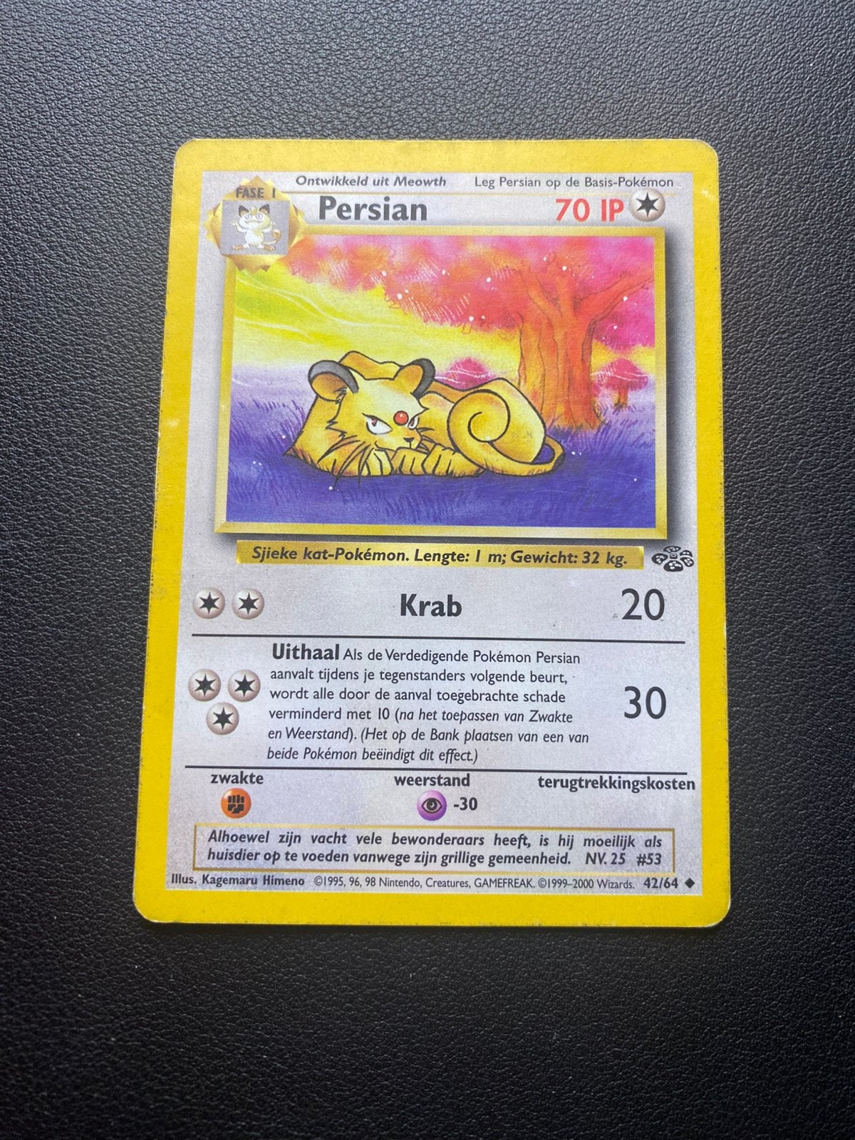 Persian - Jungle - 42/64 - Pokemon kaart, Ophalen of Verzenden, Gebruikt