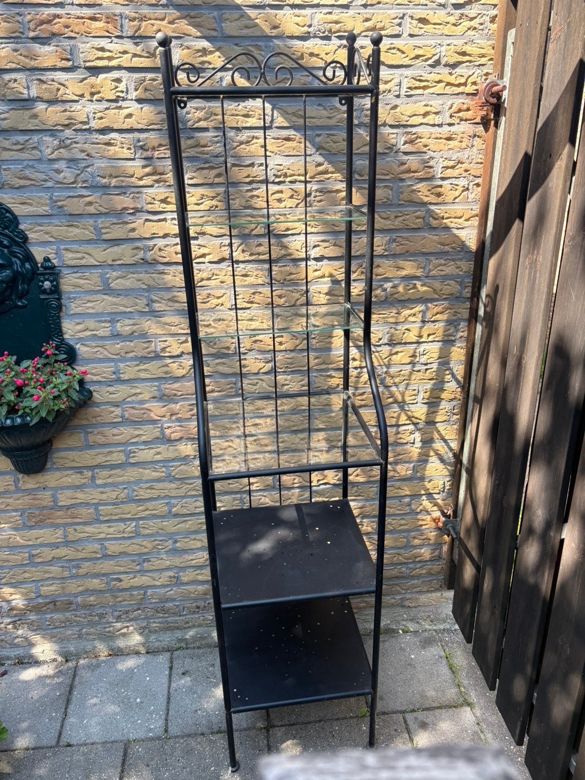 Vintage metalen plantenrek / etagère – antieke uitstraling, Ophalen