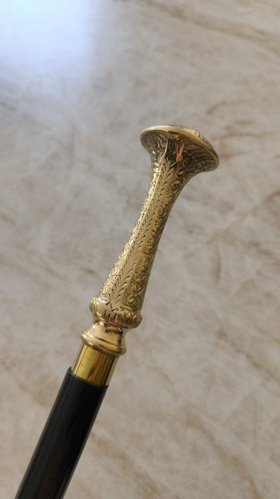 92 cm Victoriaanse wandelstok nieuw goudkleurige handgreep, Ophalen, Opvouwbaar, Nieuw