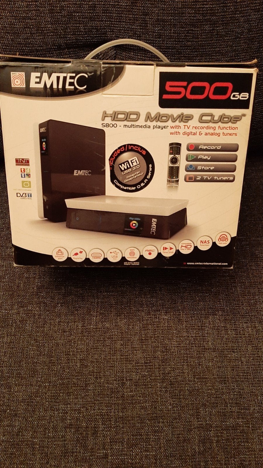 EMTEC HDD Movie Cube S800 - 500GB Multimedia Speler, Ophalen of Verzenden, Nieuw, HDMI, 500 tot 1500 GB