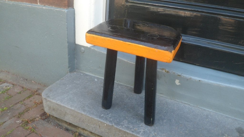 Houten KRUK 30 cm. hoog hout melkkruk krukje tafeltje, Ophalen of Verzenden, Gebruikt, Hout