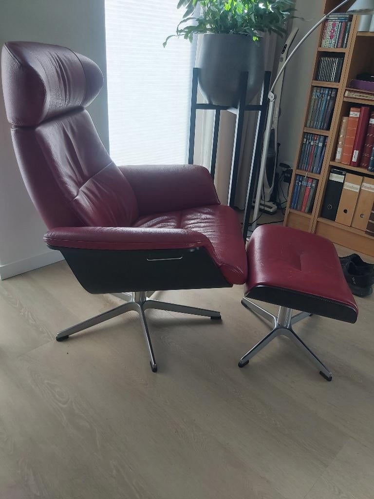 Relaxfauteuil eames model, Ophalen, Gebruikt, 100 tot 125 cm, Leer