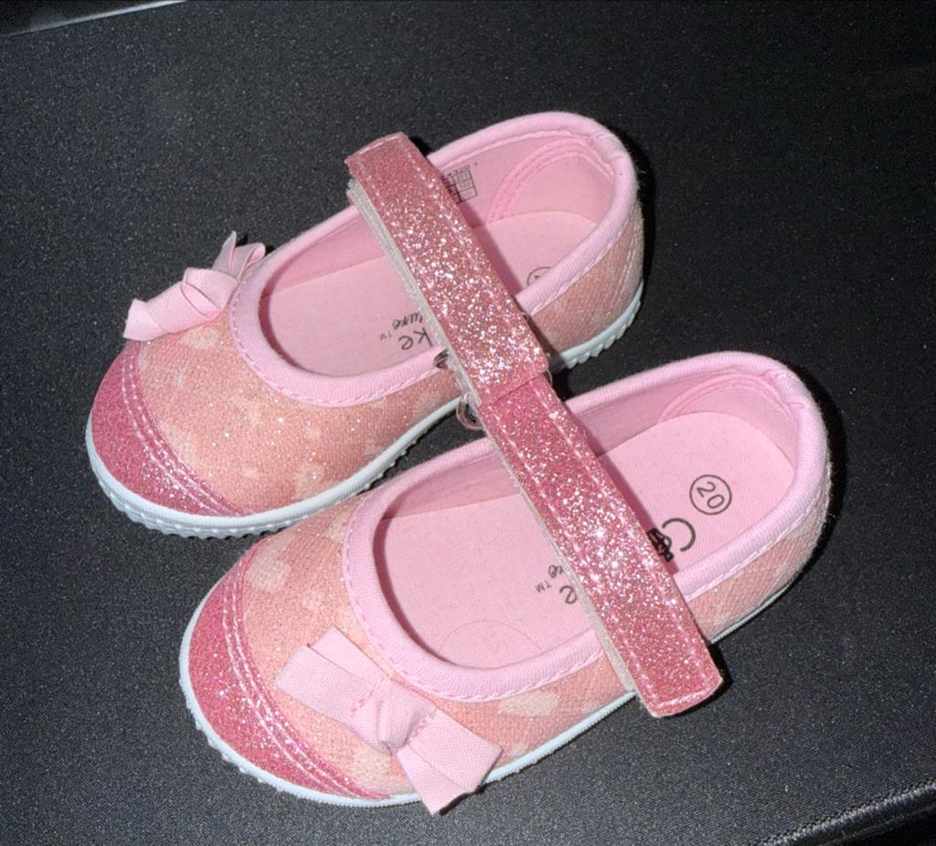 Roze glitter babyschoentjes maat 20 - nieuw, Ophalen, Nieuw, Meisje, Schoentjes