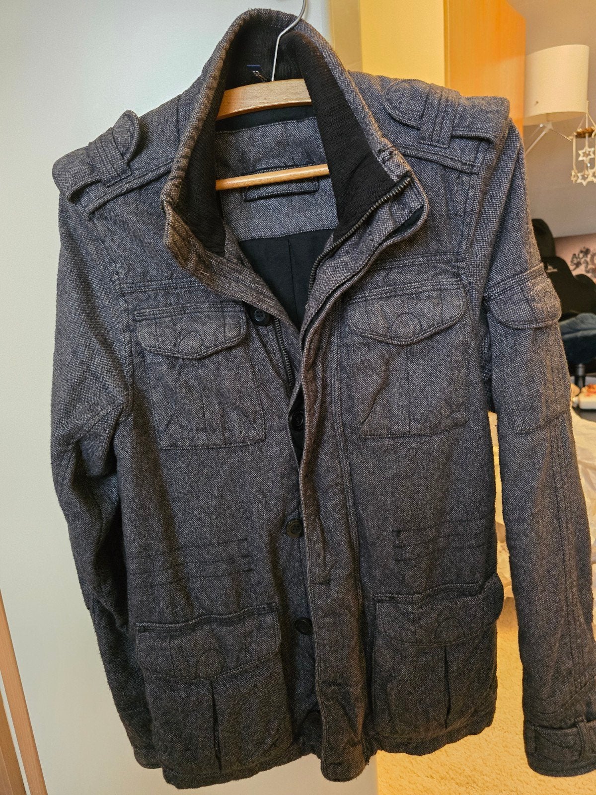 Grijze heren winterjas / tussenjas Divided by H&M (Maat XS), Kleding | Heren, Ophalen of Verzenden, Gedragen, Maat 46 (S) of kleiner