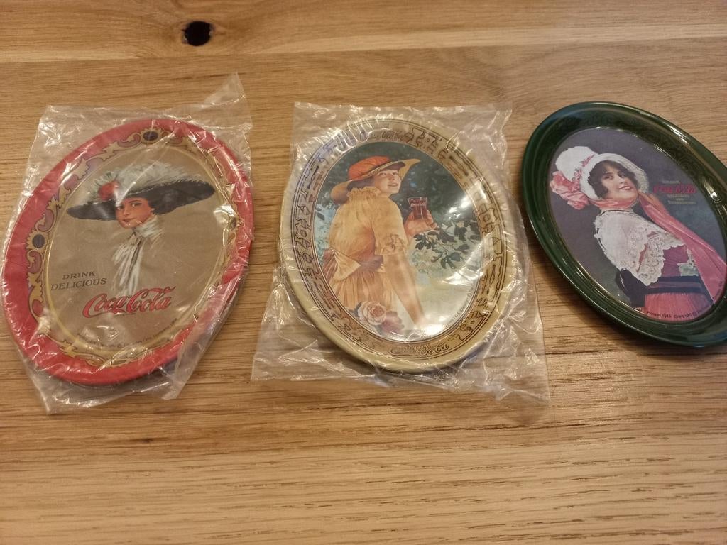 3 vintage Coca cola bordjes, Verzamelen, Ophalen of Verzenden