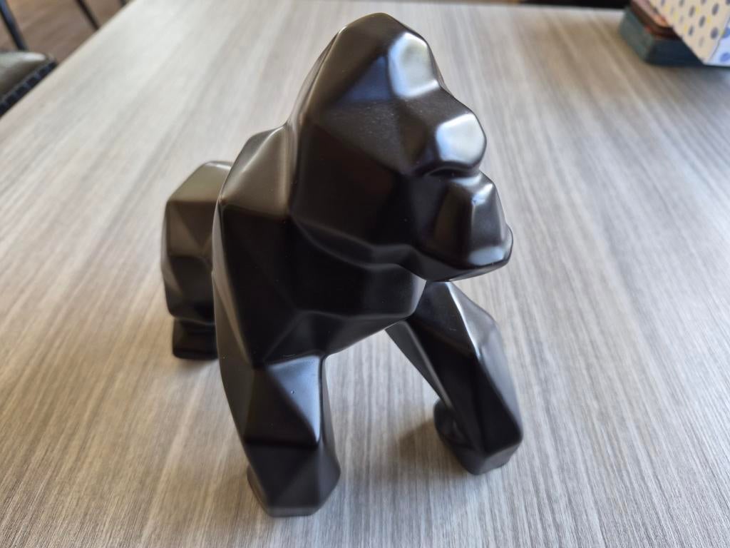 Zwart geometrisch gorilla beeld - Modern design, Antiek en Kunst, Kunststof, Ophalen of Verzenden, Beeld, Modern
