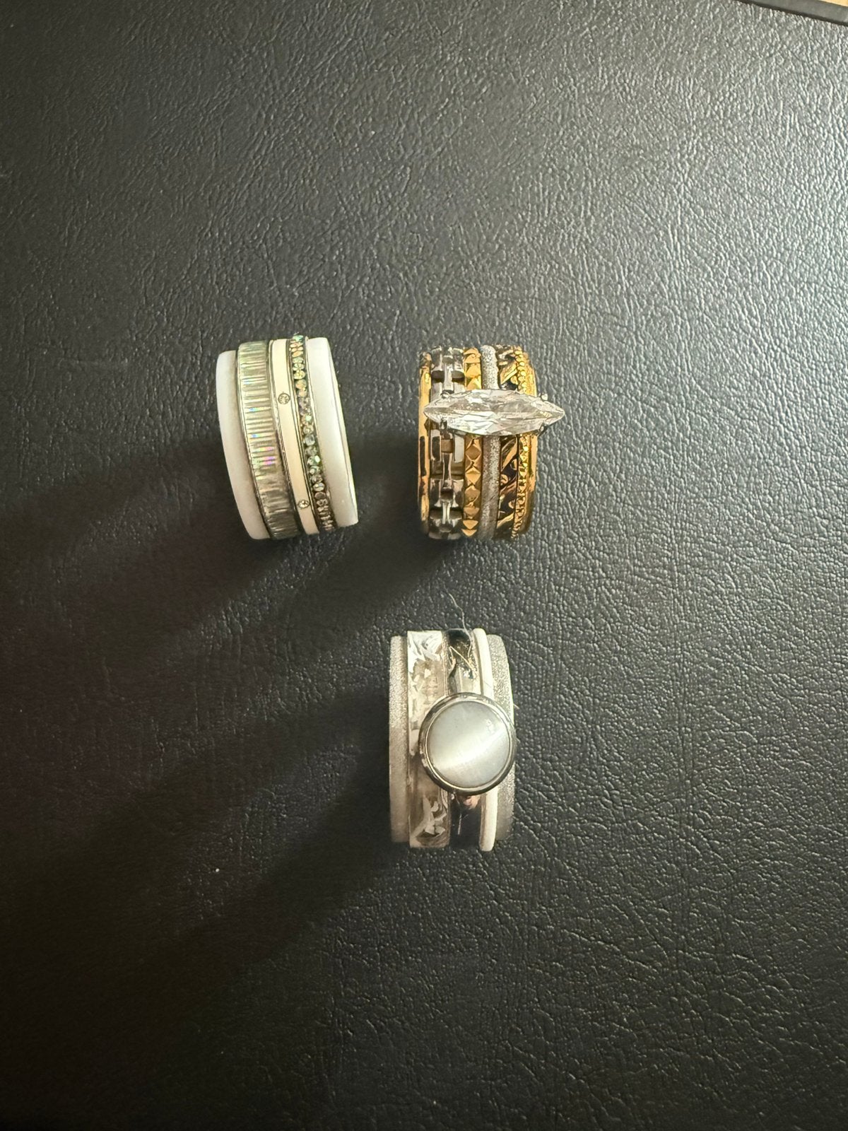 Ixxxi ringen maat 19, Sieraden, Tassen en Uiterlijk, Ringen, Gebruikt, Wit, Ophalen of Verzenden, 17 tot 18