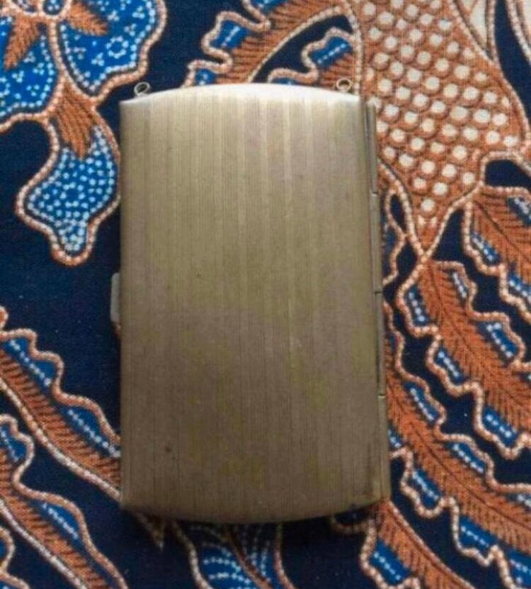 Vintage alpaca nikkel zilver sigaretten koker, Verzenden, Gebruikt, Tabaksdoos of Verpakking