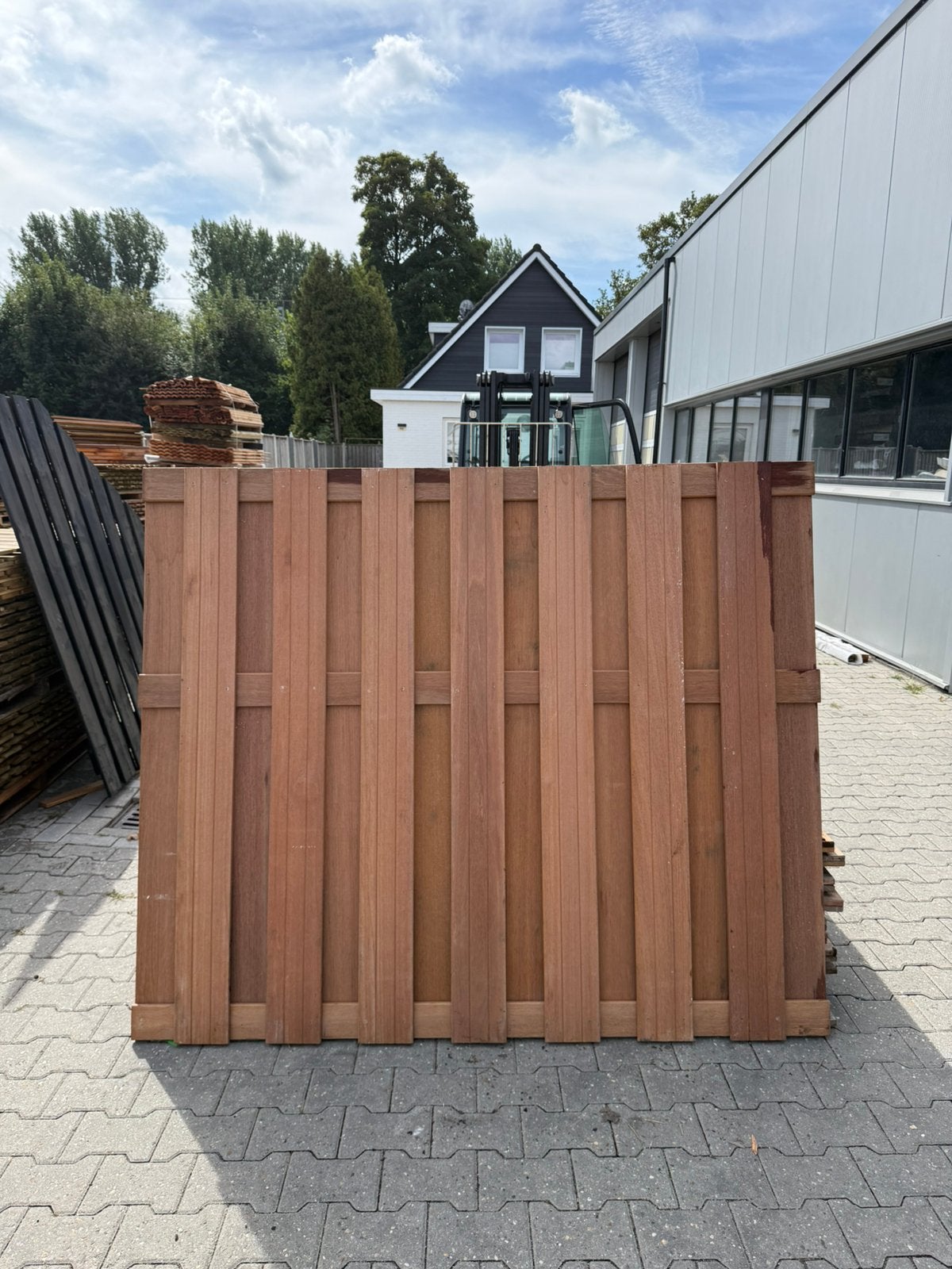 Hardhout schuttingscherm | Restpartij, Tuin en Terras, Schuttingen, Ophalen, 1 tot 2 meter, Minder dan 3 meter, Zo goed als nieuw