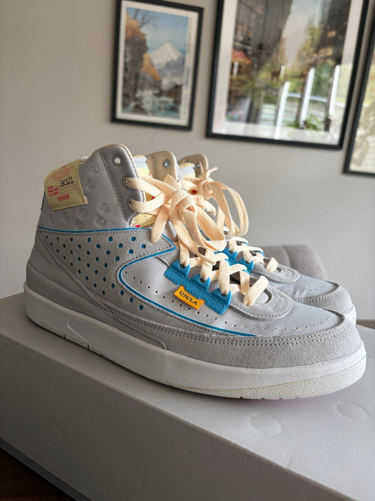 Nike Air Jordan 2 Retro SP Union Grey Fog, Kleding | Heren, Ophalen of Verzenden, Zo goed als nieuw, Overige kleuren, Sneakers of Gympen