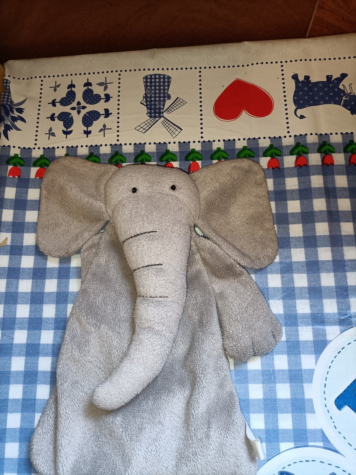 Grijze olifant knuffeldoekje Difrax, Ophalen of Verzenden, Zo goed als nieuw, Olifant