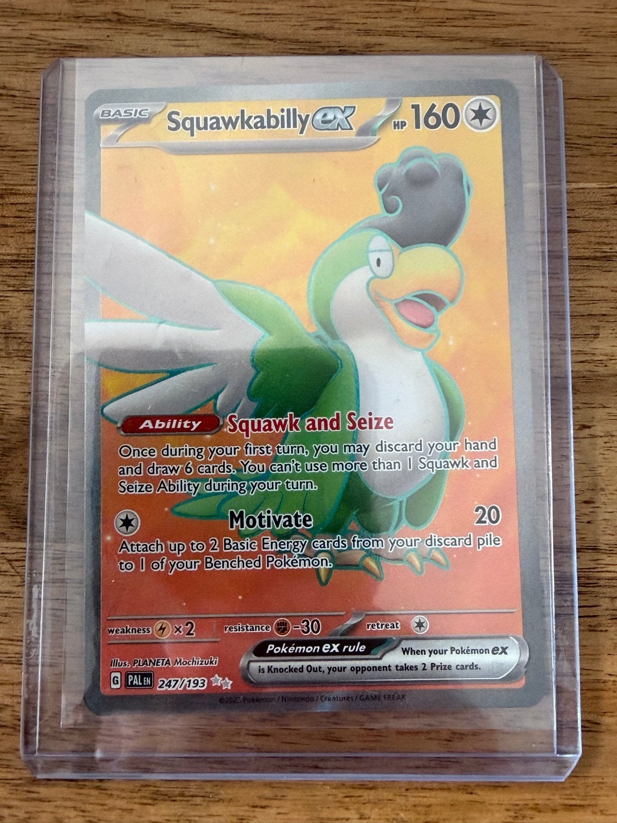 Pokémon TCG Squawkabilly ex 247/193 Full Art, Ophalen of Verzenden, Zo goed als nieuw, Losse kaart