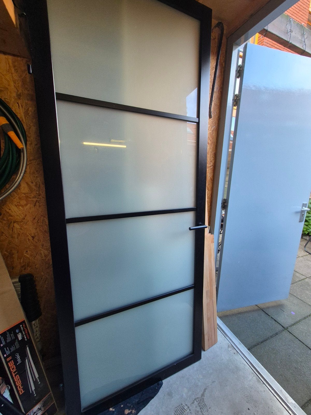 Moderne binnendeur met glaspanelen, Ophalen, Gebruikt, 80 tot 100 cm, Binnendeur