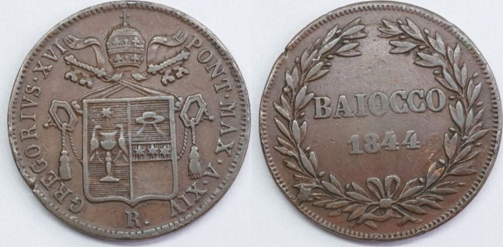 Baiocco 1844 R, Kerkelijke Staat (Gregorius XVI), Verzenden