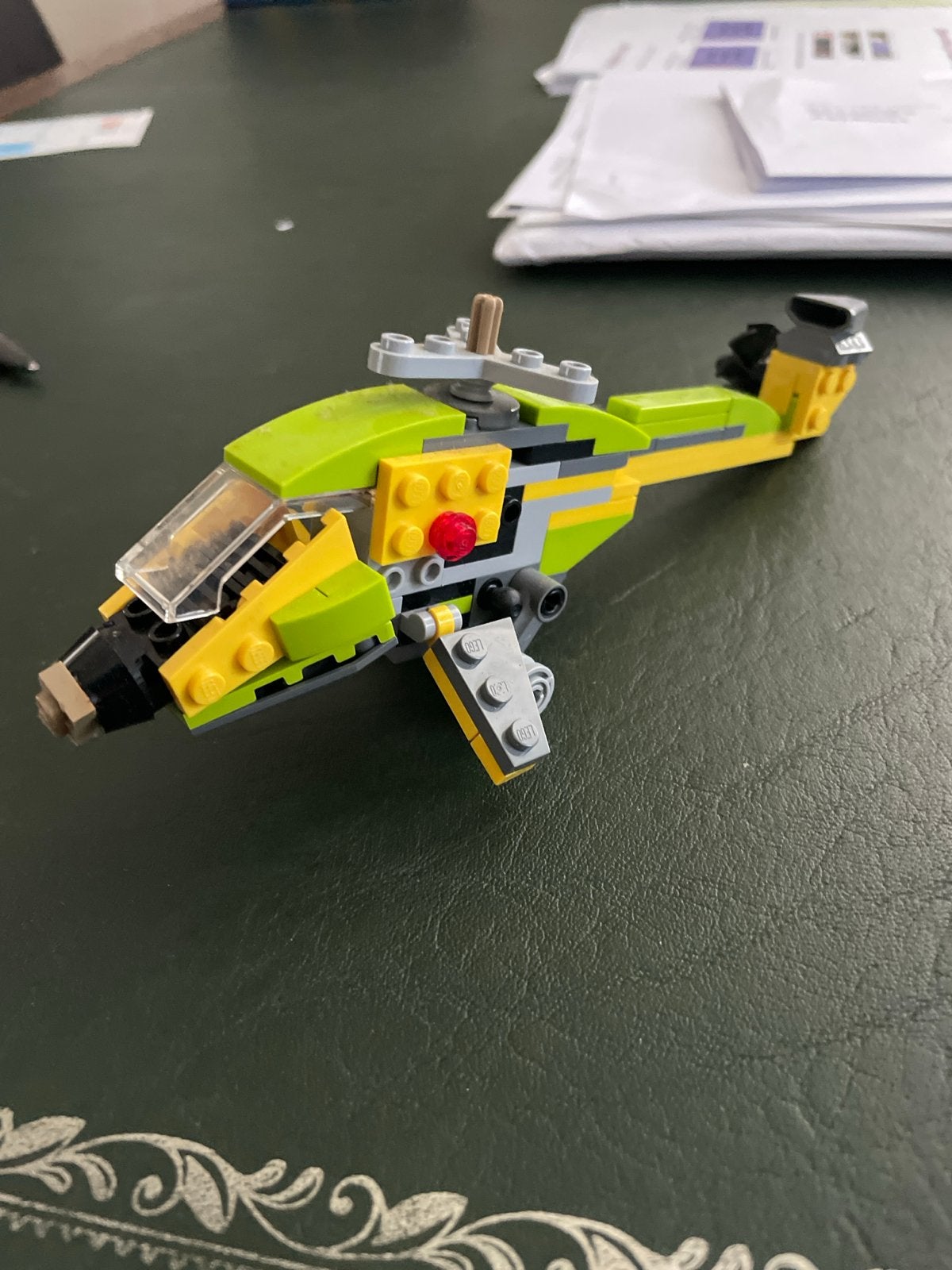 Lego MOC Helikopter - Groen en Geel, Ophalen, Gebruikt, MOC (eigen creatie), Overige thema's