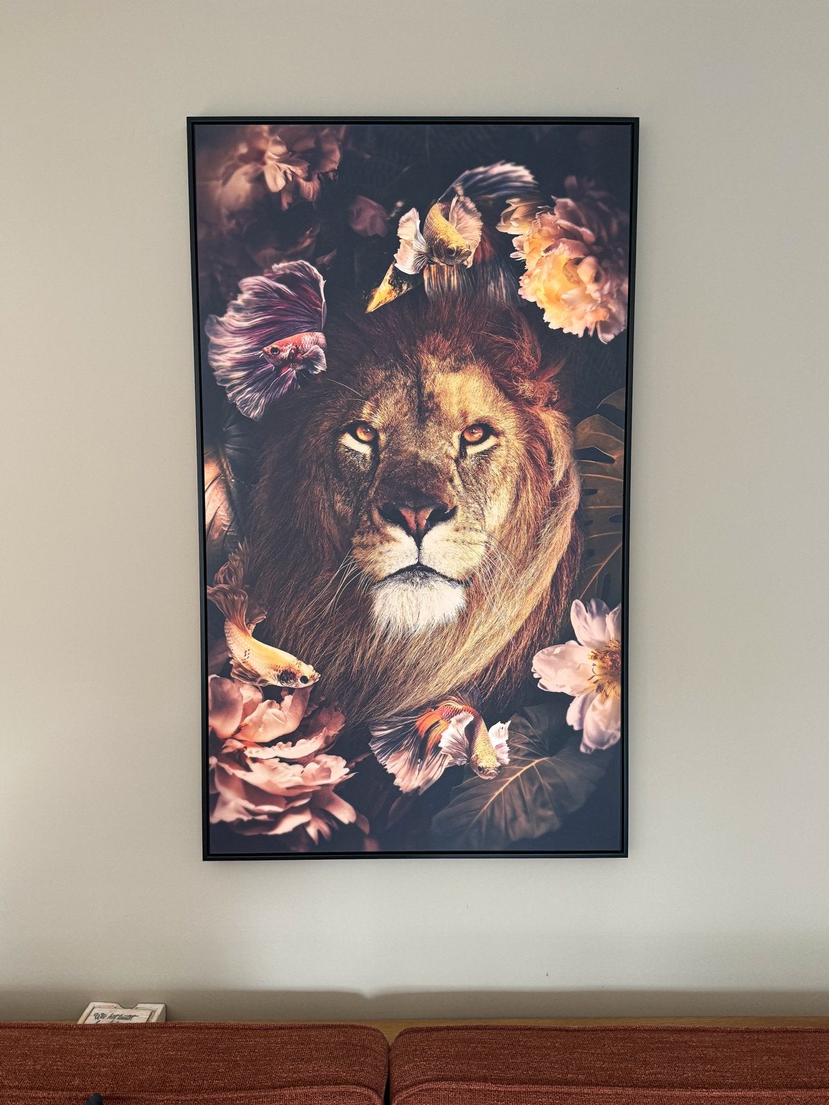 Schilderij met lijst leeuw, Ophalen, Ingelijst, Dieren