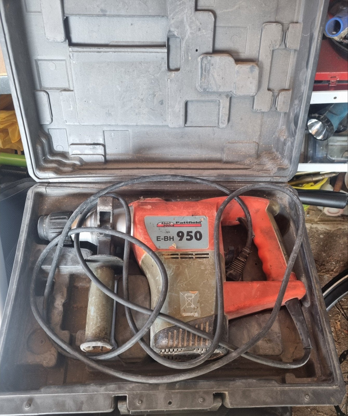 Pattfield E-BH 950 Boorhamer in koffer, Boor- en/of Breekhamer, Ophalen of Verzenden, Klopboormechanisme, Gebruikt