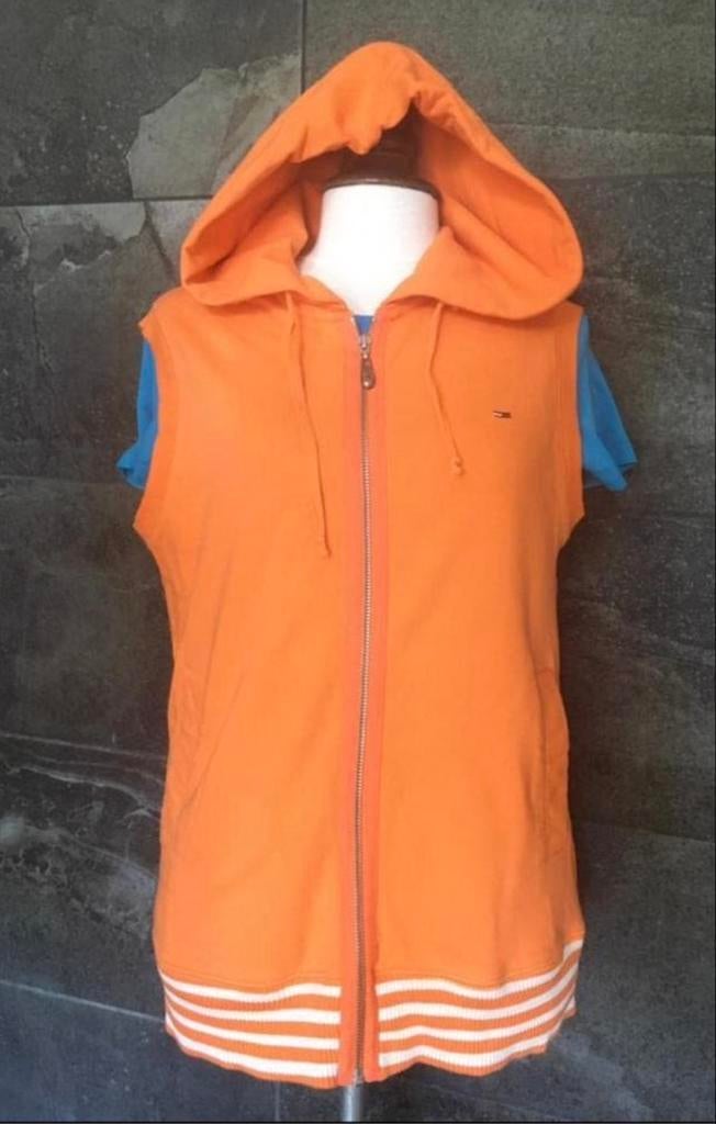 Oranje Tommy Hilfiger bodywarmer met capuchon, Maat 38/40 (M), Overige typen, Nieuw, Oranje