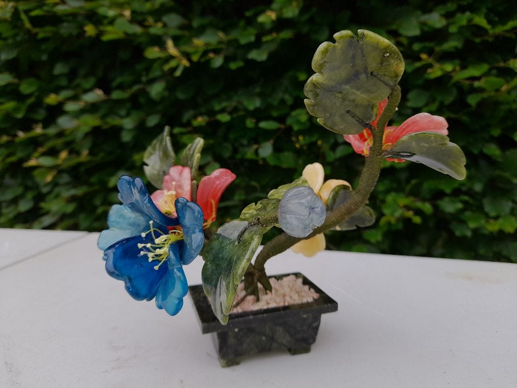 vintage decoratieve plant van geslepen stenen, Ophalen of Verzenden