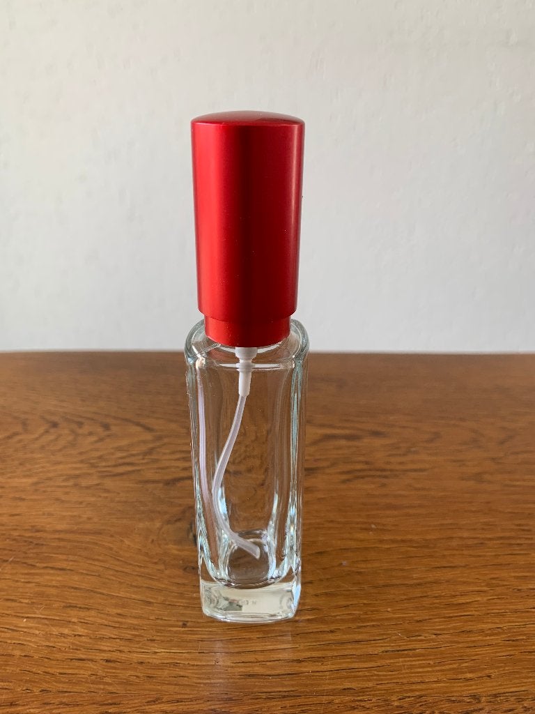"Parfumverstuiver" Glas met Rode Dop Nieuw, Ophalen of Verzenden, Nieuw, Miniatuur