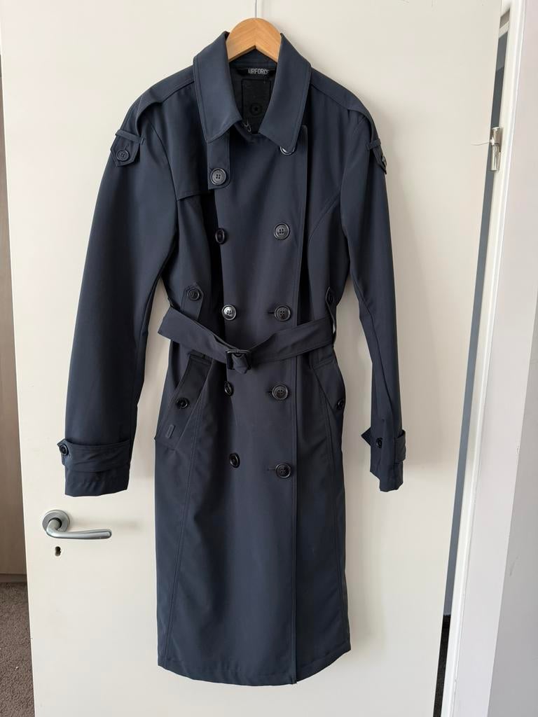 Trenchcoat Airforce, Ophalen of Verzenden, Zo goed als nieuw, Maat 42/44 (L), Blauw