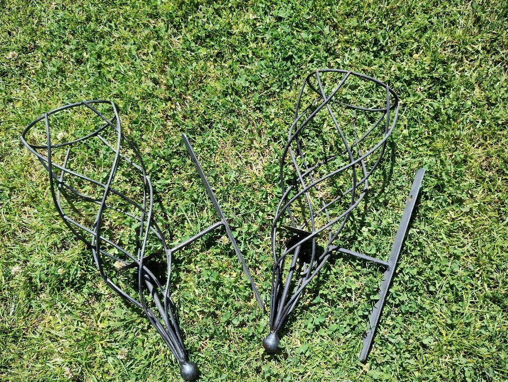 2x ijzeren wandhanger voor binnen/buiten voor kaars 13x38cm, Ophalen of Verzenden, Gebruikt, Wandhanger