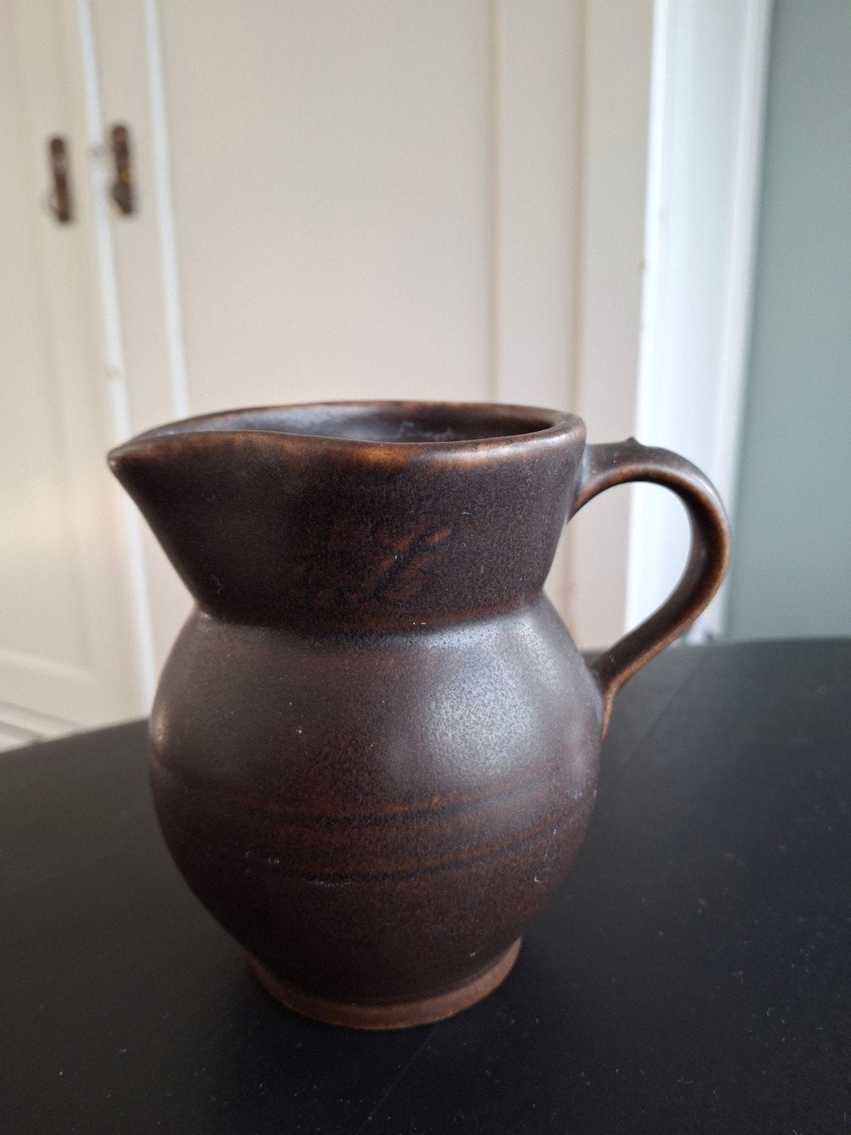 Vintage Jasba karaf - Bruin keramiek - N6070265, Antiek en Kunst, Ophalen of Verzenden