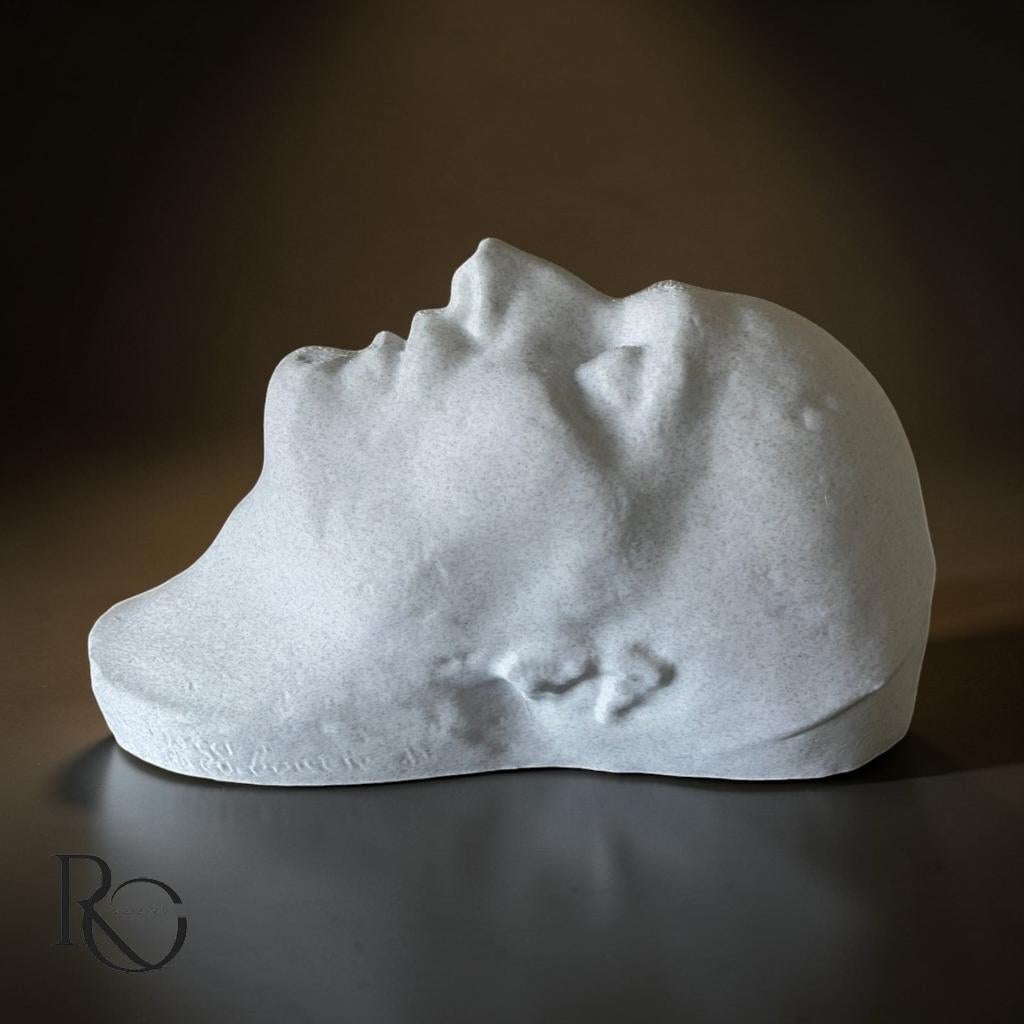 Napoleon Dodenmasker Sculptuur Marble Look Beeld, Kunststof, Ophalen of Verzenden, 20 - 50 cm, Wit