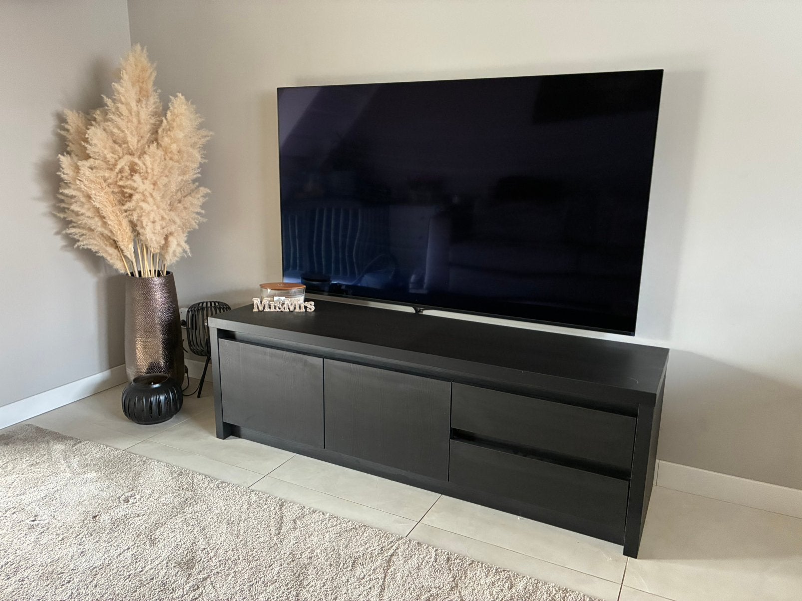 Tv meubel zwart, Ophalen, 150 tot 200 cm, Zo goed als nieuw, Minder dan 100 cm