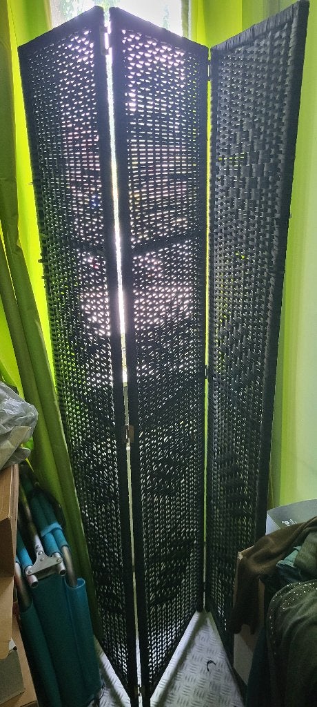 Kamerscherm zwart rotan, Huis en Inrichting, Ophalen, Gebruikt