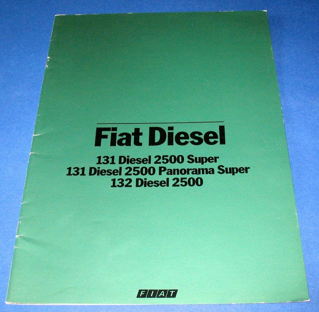 Folder autofolder Fiat Diesel 131 2500 Super panorama 132, Nieuw, Ophalen of Verzenden, Overige merken, Fiat