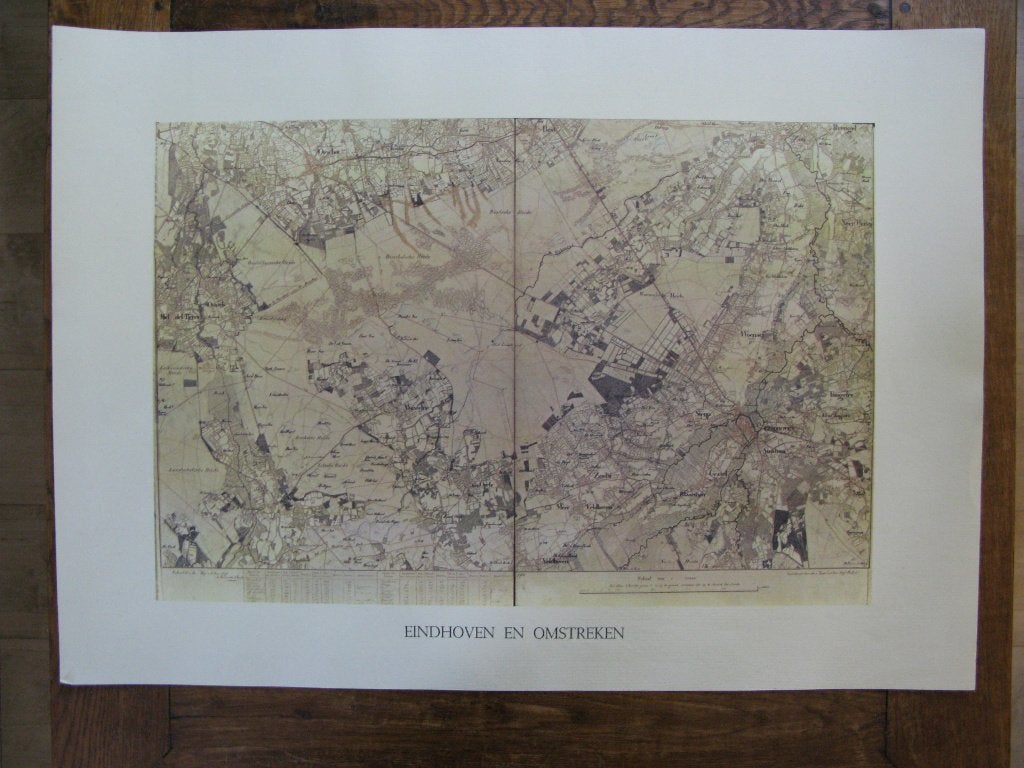 facsimile landkaart Eindhoven en omstreken, 1839, Pichot, Gelezen, Dhr. Pichot, Ophalen of Verzenden, Landkaart