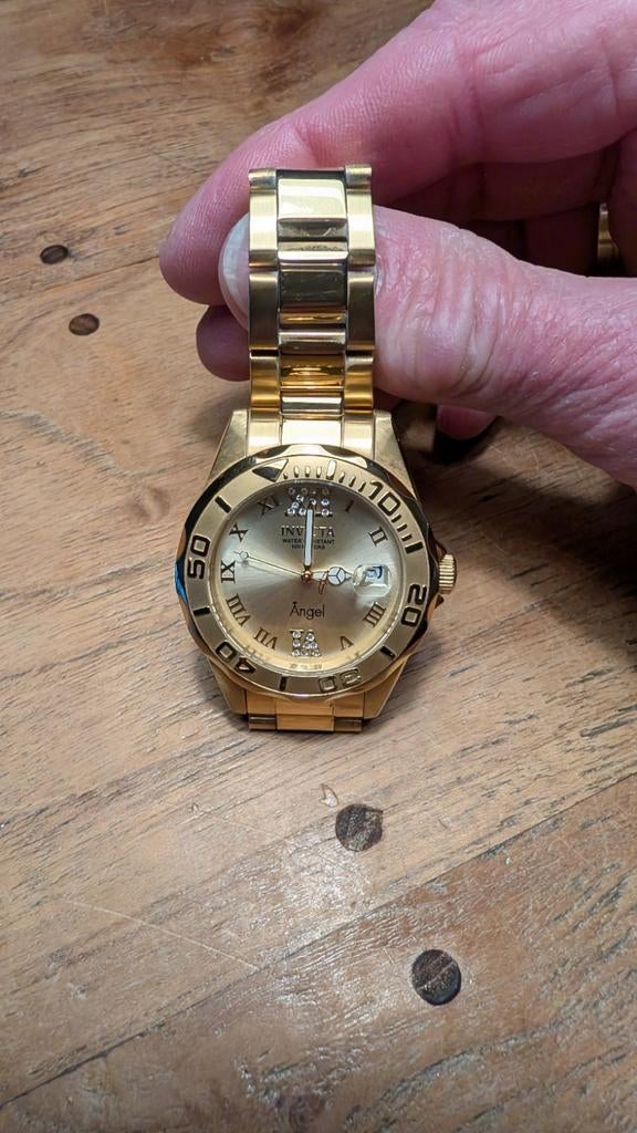 Invicta dames horloge - Zo goed als nieuw, Overige merken, Staal, Staal, Polshorloge