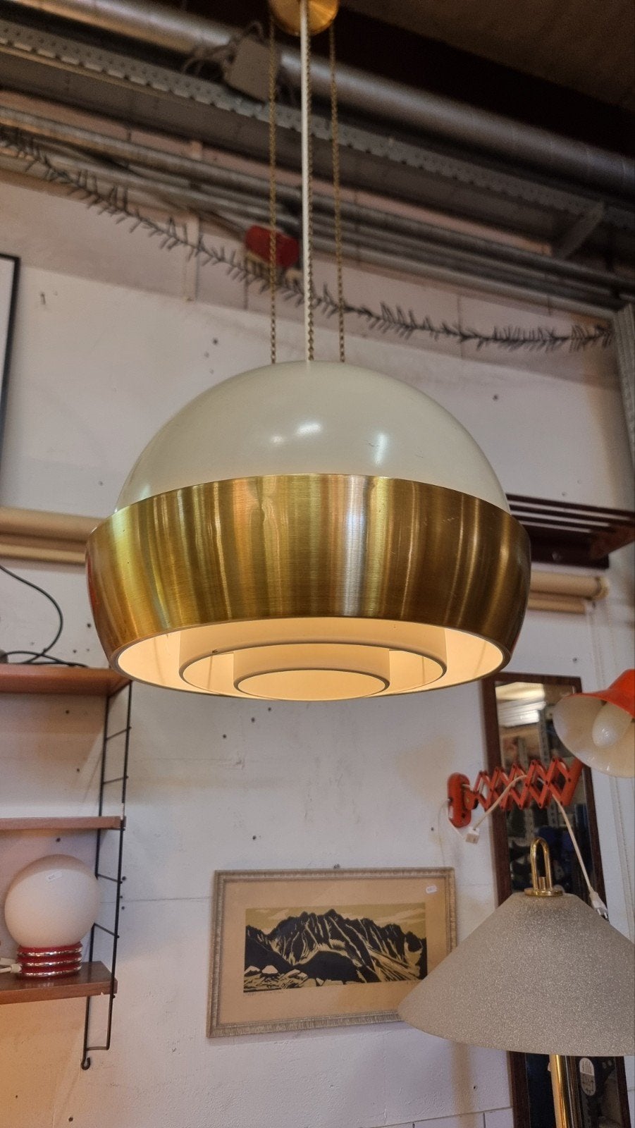 Vintage UFO hanglamp space age mid century, Ophalen, Gebruikt, ,, ,