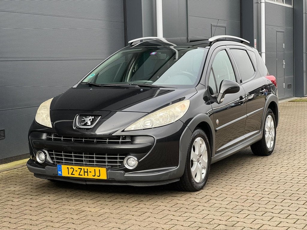 Peugeot 207 SW Outdoor 1.6 VTI XS BJ08 PANORAMA LMV, Zwart, 4 cilinders, Leder en Stof, Origineel Nederlands