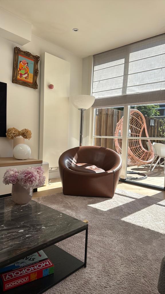 Minotti Capri fauteuil - Ontwerp Gordon Guillaumier, Ophalen, Gebruikt, 100 tot 125 cm, Leer